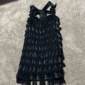 Chic Black Fringe 1920 Style Dress